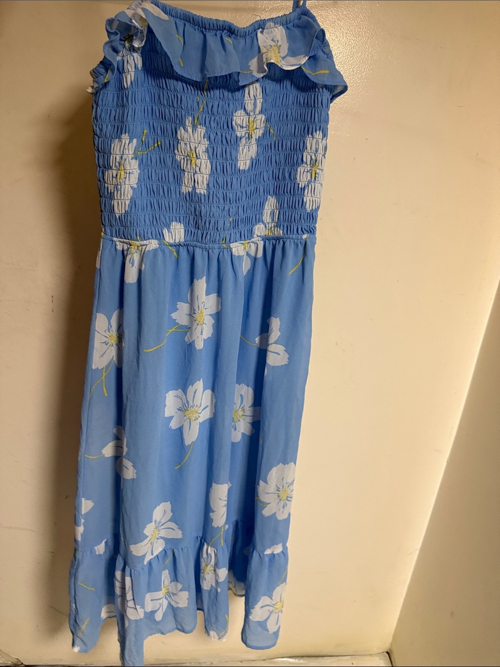 Sienna Sky Blue Floral Smocked Ruffle Sundress
